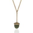 Winter in the Garden Green Acorn Necklace 36  Cheap