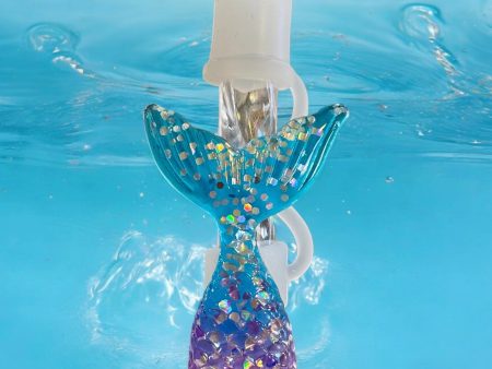 Aqua Purple Mermaid Silicone Straw Topper 10mm Online