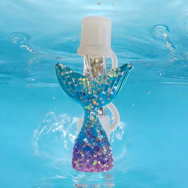 Aqua Purple Mermaid Silicone Straw Topper 10mm Online