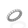 14K White Gold Cubic Zirconia Eternity Ring 3.15 CT Sale