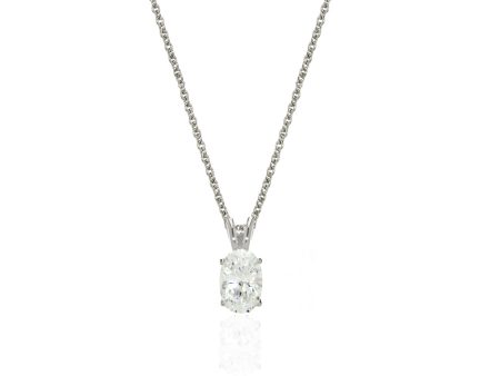 1.75 Carat Oval CZ Sterling Silver Pendant Sale