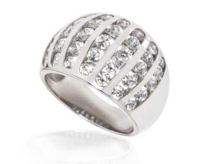 14k White Gold 2.25 Carat CZ Ring Discount