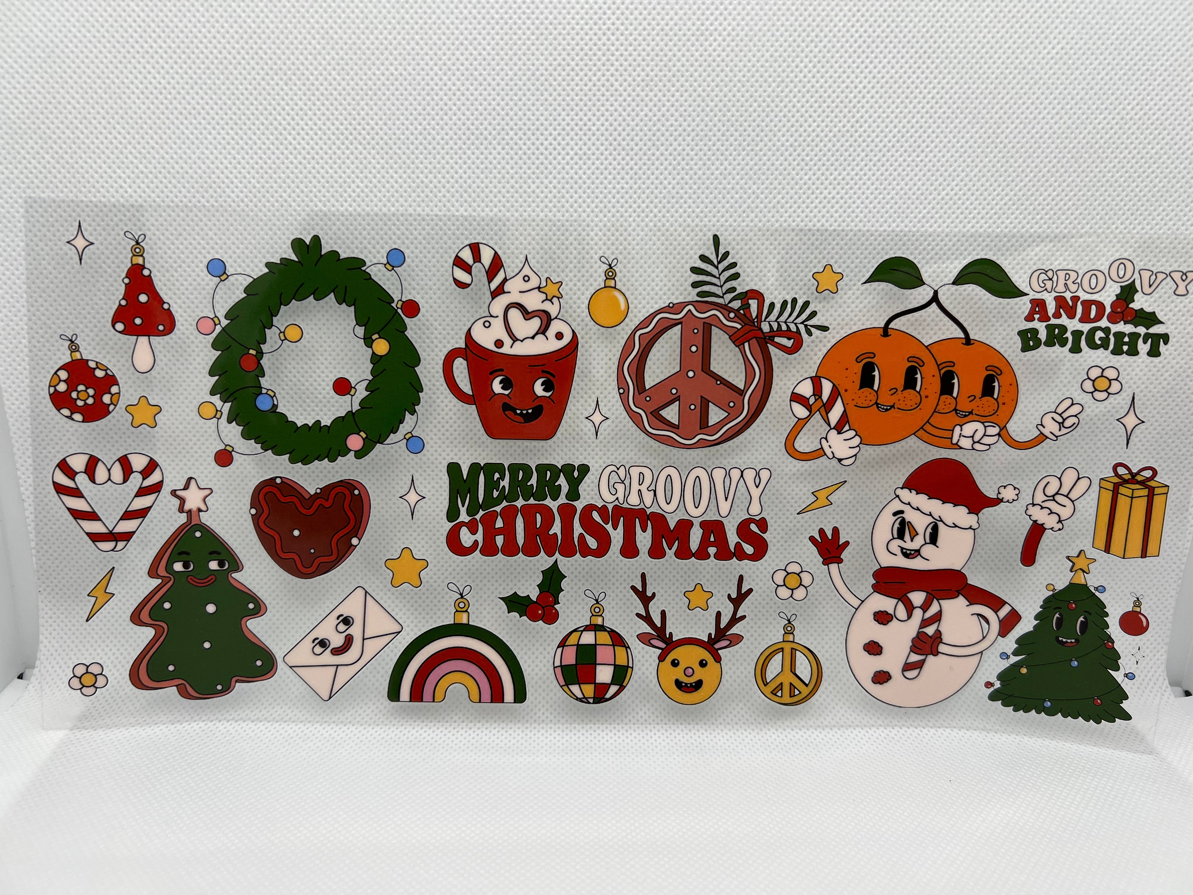 Groovy Christmas UV DTF Wrap Decal Hot on Sale