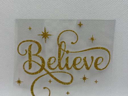 Christmas Gold Believe UV DTF Decal For Sale