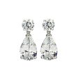 Sterling Silver Cubic Zirconia Teardrop  Earrings 8.05 CT on Sale