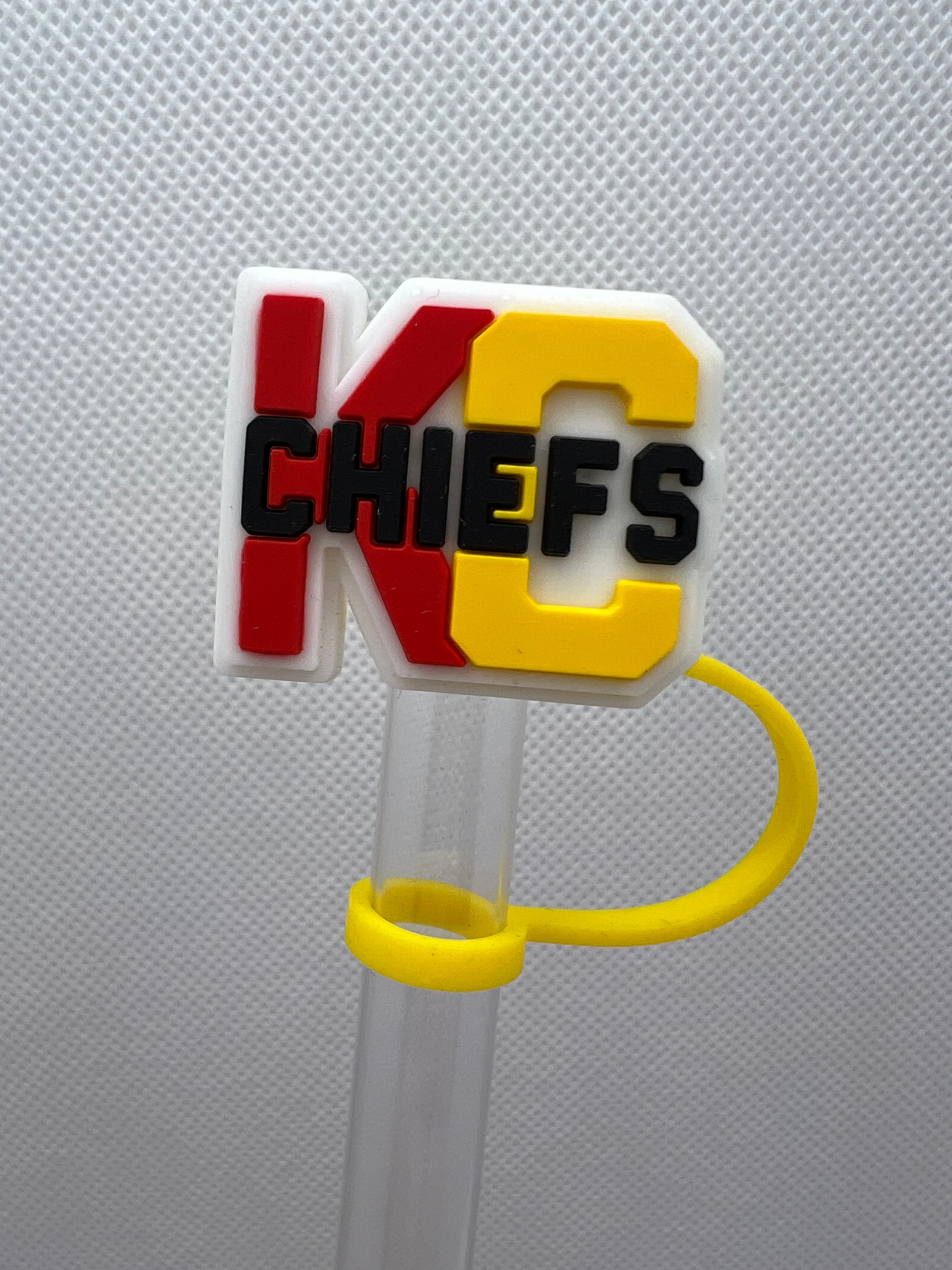 KC Chiefs Letters Silicone Straw Topper 10mm For Cheap