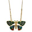 Goldtone Butterfly Pendant with 16  Chain Necklace Fashion