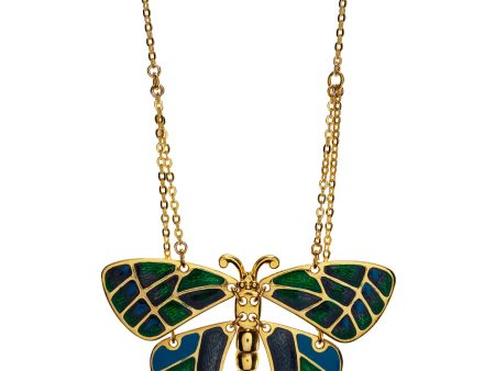 Goldtone Butterfly Pendant with 16  Chain Necklace Fashion