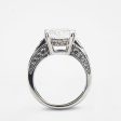 14K White Gold Cushion Cut with CZ Round 5.25ct on Sale