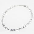 14K White Gold Bezel Set Octagon Necklace For Cheap