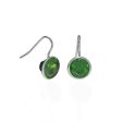 6 Carat Emerald CZ Sterling Silver Bezel Set Earrings Cheap