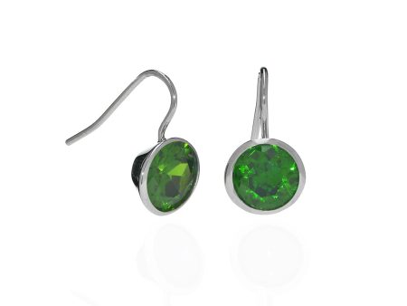 6 Carat Emerald CZ Sterling Silver Bezel Set Earrings Cheap