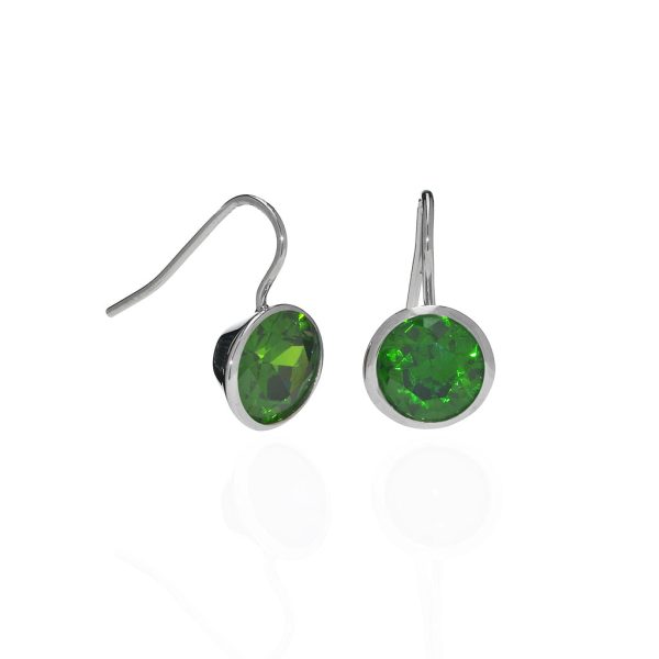 6 Carat Emerald CZ Sterling Silver Bezel Set Earrings Cheap