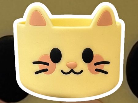 Animated Pale Yellow KITTY Silicone Tumbler Boot *READ DESCRIPTION* Online now