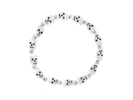 Lucky Skulls White Bracelet Cheap