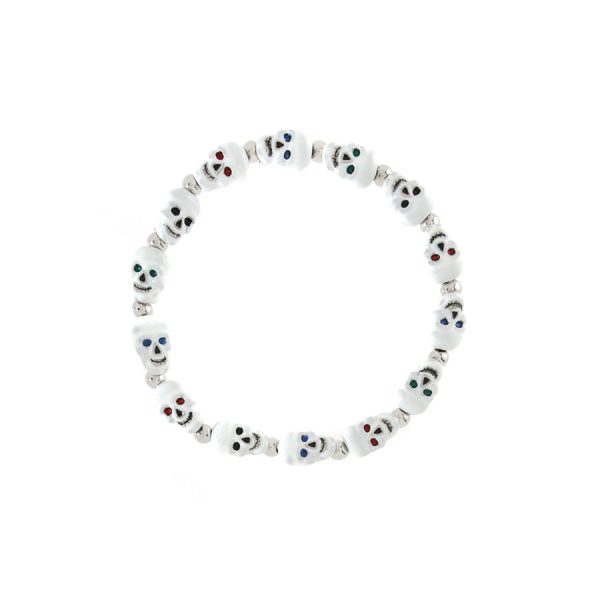 Lucky Skulls White Bracelet Cheap