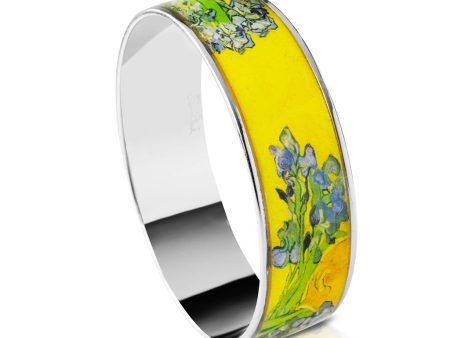 Van Gogh Silvertone Irises Bangle Bracelet 3 4  For Sale