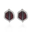 Silvertone Garnet Clip Earring With Crystals Cheap