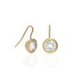 4 Carat CZ Gold Plated Sterling Silver Bezel Set Earrings Online now