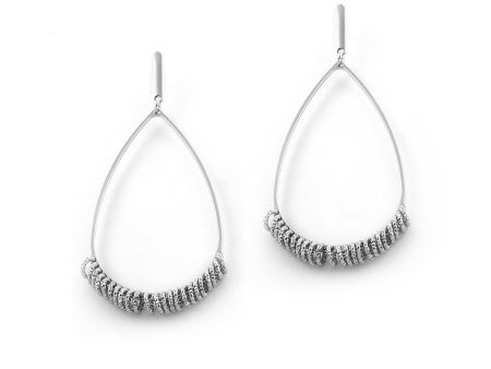 .925 Silver Drop Hoop Earrings on Sale