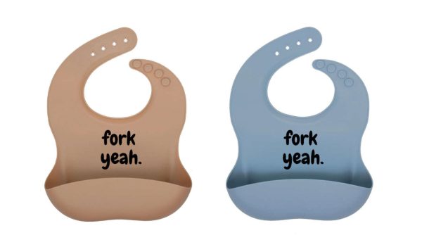 Luke s Fork Yeah Silicone Baby Bib For Sale