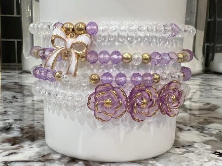 Violet & Clear Tumbler Charm Stacks Cheap