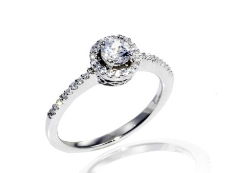 1.45 CT Sterling Silver & Cubic Zirconia Round Cut Ring Sale