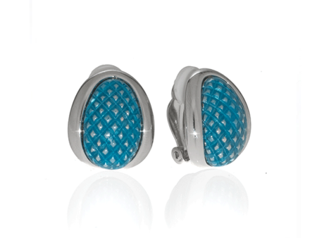 Celestial Blue Sharkskin Earrings For Sale