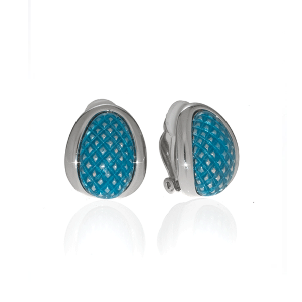 Celestial Blue Sharkskin Earrings For Sale