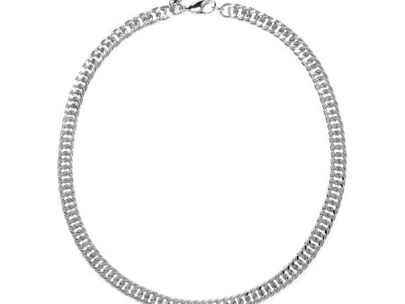 Rhodium Plated Double Curb Chain on Sale