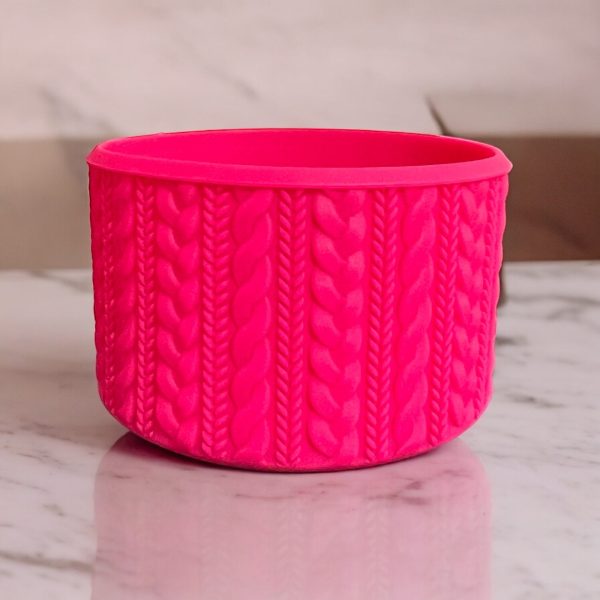 ALECIA (Hot Pink) SWEATER Silicone Tumbler Boot Supply