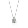 14K White Gold Asscher Cut Pendant on 14K Chain Online now