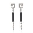 14K White Gold CZ w Onyx Drop Earrings Online now