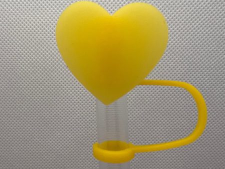 Yellow Heart Straw Topper 10mm Online now