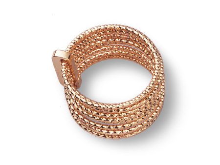 22k Rose Gold Plated Sterling Silver Stacked Ring Hot on Sale