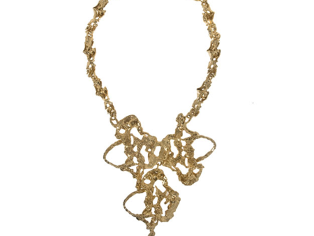 Molten Gold Tone Abstract Necklace Fashion