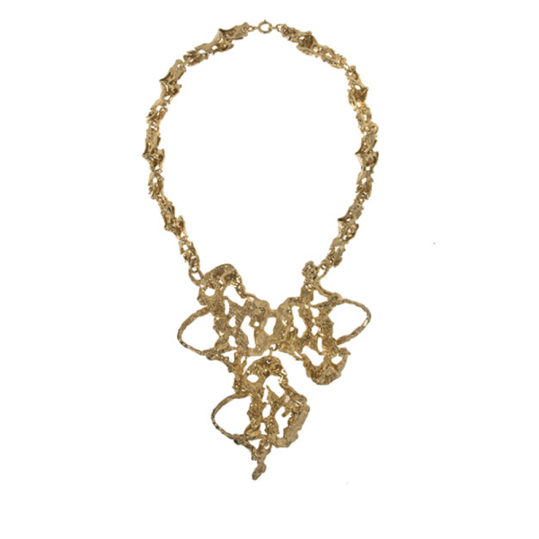 Molten Gold Tone Abstract Necklace Fashion