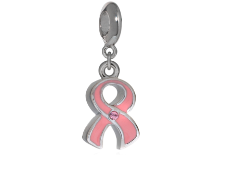 Pink Breast Cancer Ribbon Charm Hot on Sale