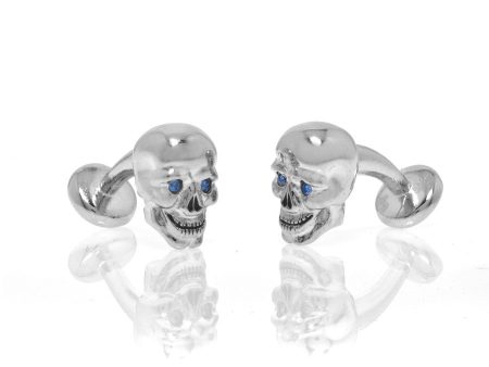 Silvertone Skull Cufflinks For Sale