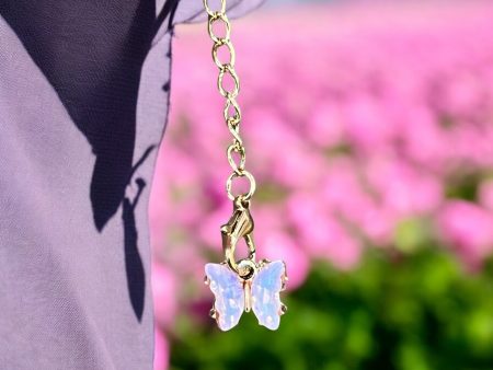 Pale Pink Butterfly Handle Charm For Cheap