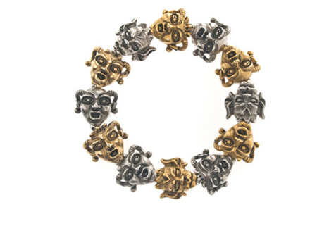 Gargoyles Gold Silver  Tone Stretch Bracelet on Sale