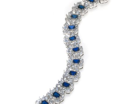 Sterling Silver Sapphire CZ Bracelet Sale