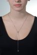 Sterling Silver Pave Ball Drop Lariat Necklaces Online Hot Sale