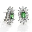 Sterling Silver Emerald CZ Pierced Earrings Online now