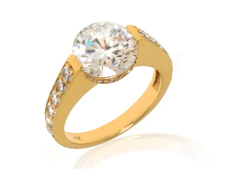 14K Yellow Gold Round Cut Ring Cheap