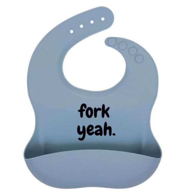 Luke s Fork Yeah Silicone Baby Bib For Sale