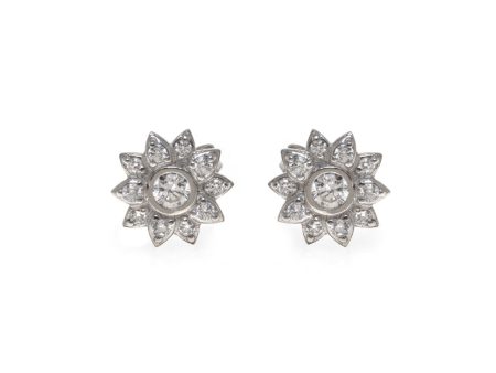 .7 Carat Cubic Zirconia Button Earrings Online Hot Sale