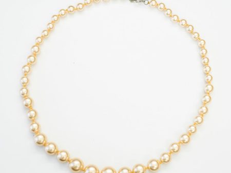 Apricot Pearl Graduated necklace with Antique Toggle Clasp  28  Online Hot Sale