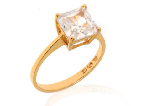 14K Yellow Gold Princess Cut Ring Sale