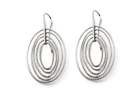 .925 Silver Oval Drop Earrings Fashion